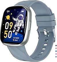 PTHTECHUS Fitness Tracker Montre pour Enfants, Montre Intelligente étanche IP67, 100 Modes de Sport, Jeux, Podomètre, Moniteur de Sommeil, Cadeau pour Filles Garçons Adolescents 6-12