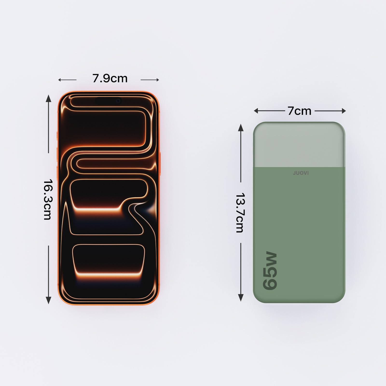 JUOVI 65W Laptop Power Bank szybkie ładowanie 20000mAh | Portable Charger USB C Battery Pack Power Bank dla laptopa Dell XPS iPad tabletu Steam Deck serii iPhone Samsung i więcej