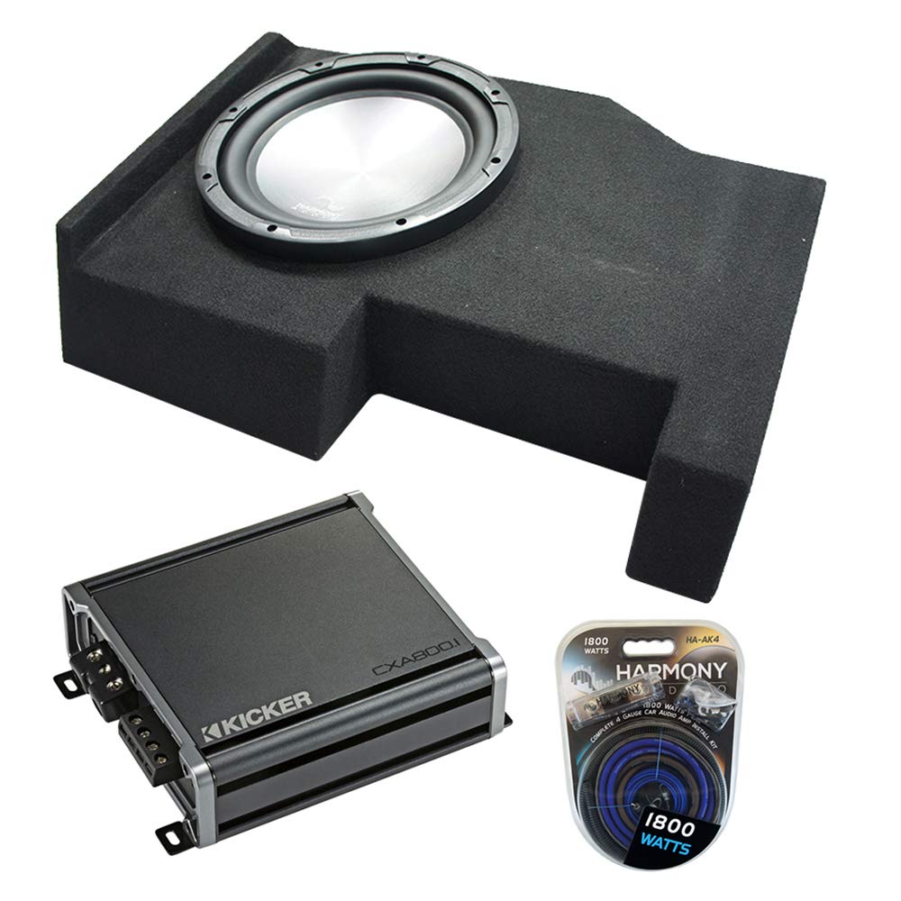 Harmony Audio A122 Bundle Compatible with Chevy Silverado Crew Cab 2014-2018 Single 12 Sub Box CXA800.1 Amp