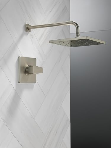 Miniatura 9 de Delta Faucet Modern Raincan Kit de moldura cuadrada de válvula de ducha de una sola función, juego de grifo de ducha, cabezal de ducha tipo lluvia,