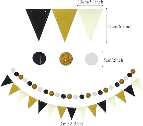 Miniatura 5 de ZERODECO Decoración de fiesta de cumpleaños, pancarta morada de feliz cumpleaños con abanicos de papel, guirnalda de guirnaldas triangulares,