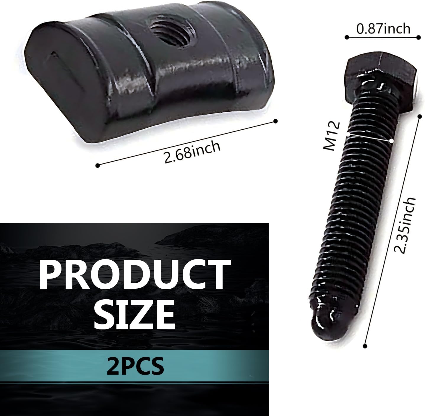 2 PCS Torsion Bar Adjustable Block Nuts, 11561233 15530026 Full Thread Torsion Bar Adjuster with Bolts and Nuts, Compatible with Chevrolet GMC Cadillac (Black)