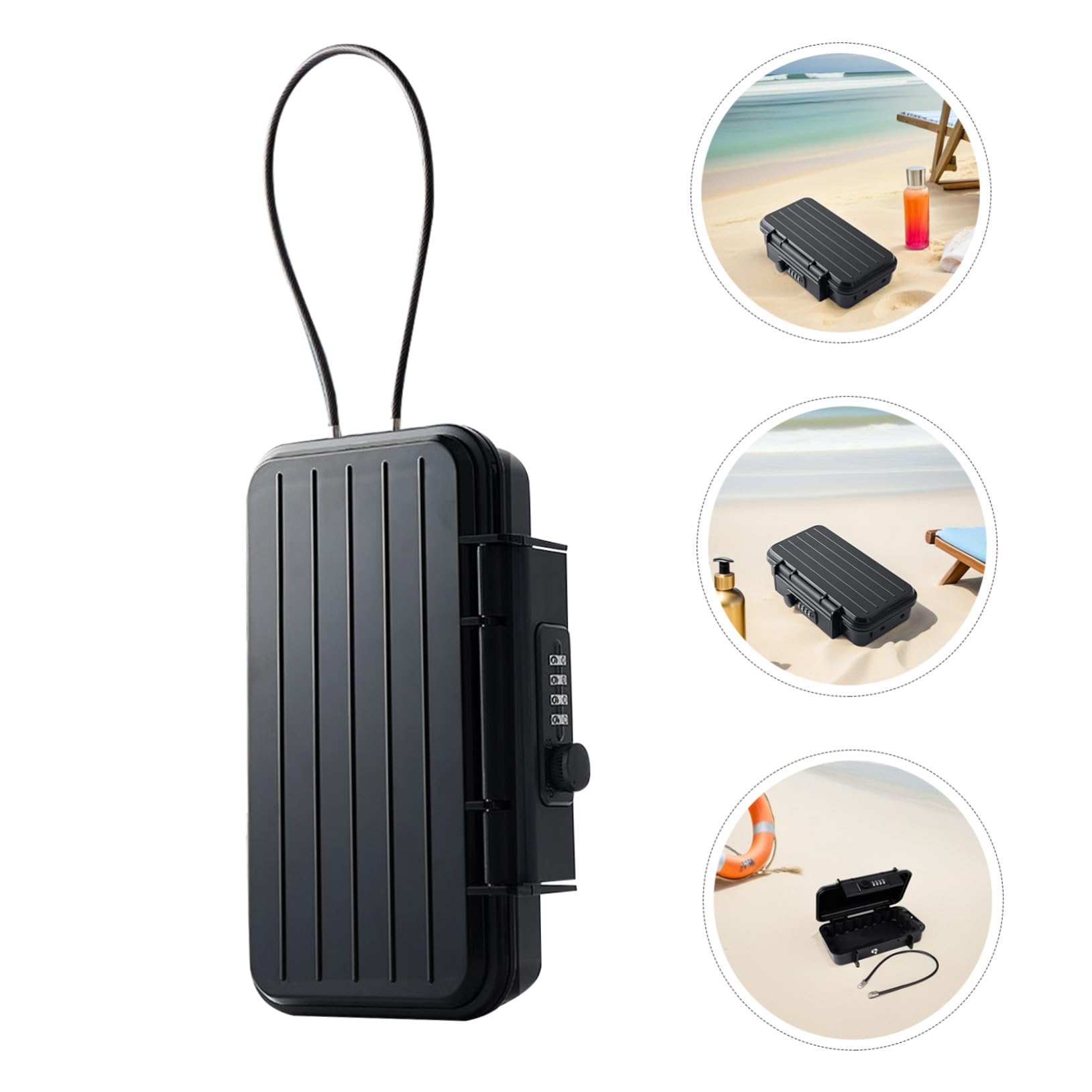 Cassetta di Sicurezza Portatile Combinazione per Viaggi Spiaggia Dormitorio Casa Ufficio Auto Cavo Metallico Incluso
