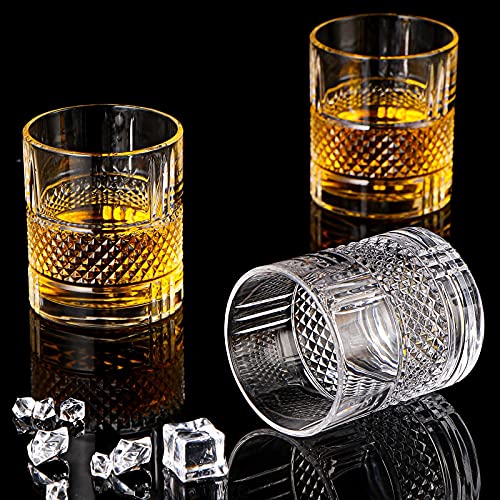 Whiskey Glasses,Old Fashioned Whiskey Glass Set of 6 Whiskey Glass,Whiskey Gifts for Men Scotch Lovers,Style Glassware for Bourbon Rocks Cocktail ScotchRum Glasses,Bar Whiskey Glasses Cup