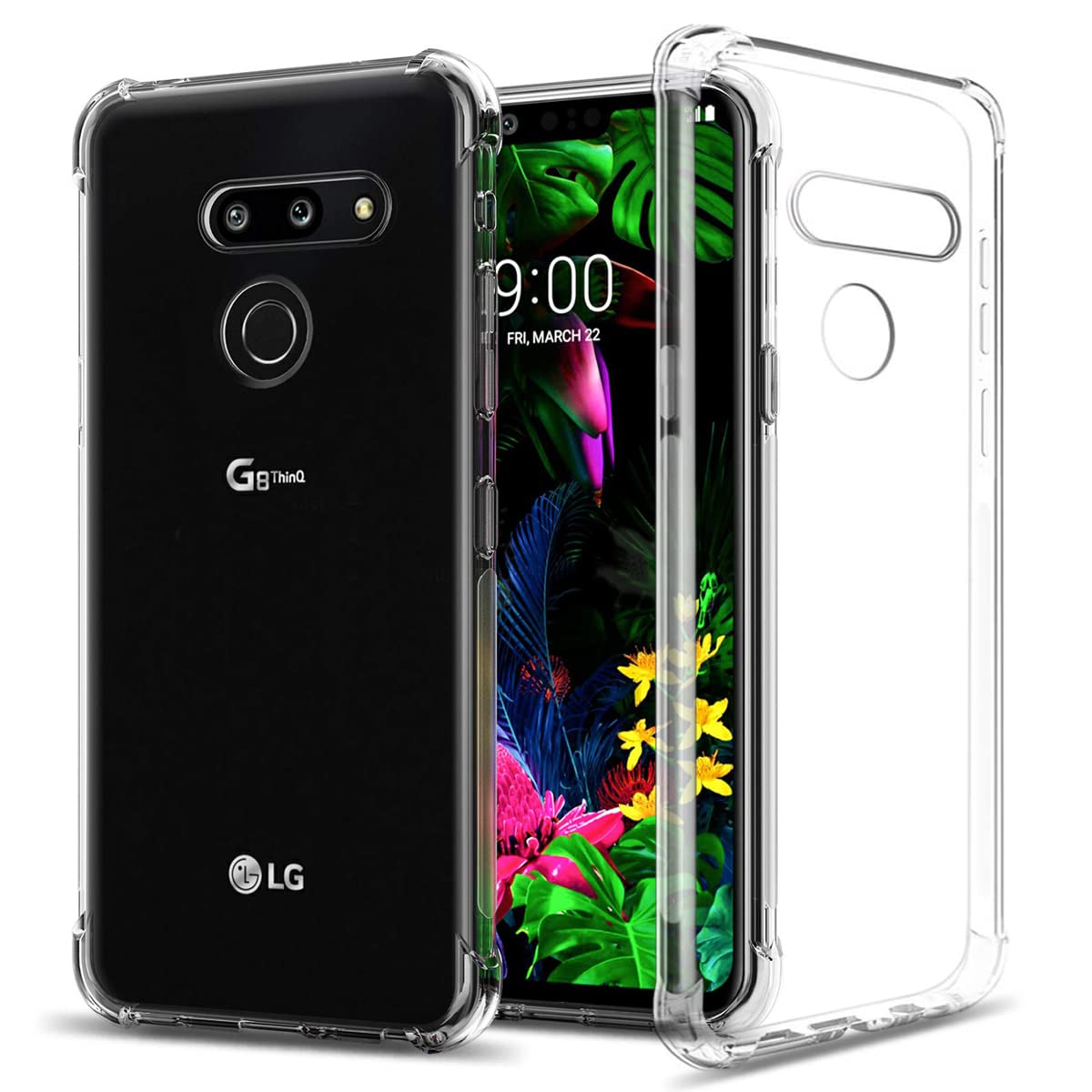 GREATRULY Clear Pretty Phone Case for LG G8 ThinQ (2019 Release),Transparent Slim Soft Drop Proof TPU Bumper Cushion Silicone Cover Shell,Crystal