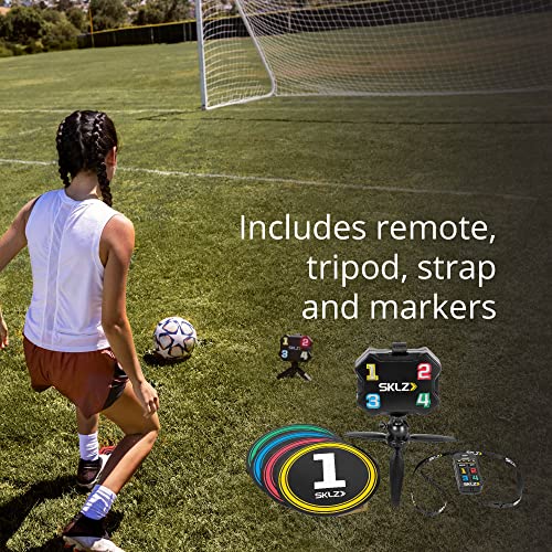 SKLZ Reaktions-Agility-Coach, Reaktionszeit verbessern, Athletische Intelligenz™, tragbares Trainingsgerät - Vier beleuchtete Zahlen, einstellbare Geschwindigkeiten, ideal für drinnen und draußen