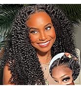 UNICE Wear and Go Glueless Wig Pre Cut Lace Deep Curly 6X4.5 HD Lace Front Wigs Human Hair for Wo...