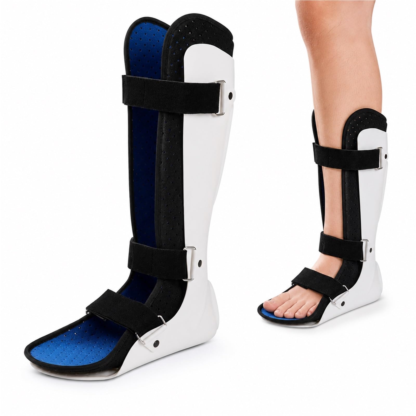 Plantarfasziitis Nachtschiene Fußheberorthose Verstellbar Fußstütze für Damen Herren bei Achillessehnenentzündung Lagerungsschiene bei Fußheberschwäche Schlaf(Links)