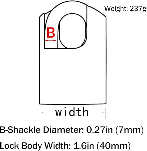 Miniatura 2 de 3 llaves 1.575 in Heavy Duty Warehouse Envuelto endurecido Cerradura de seguridad superior con llave