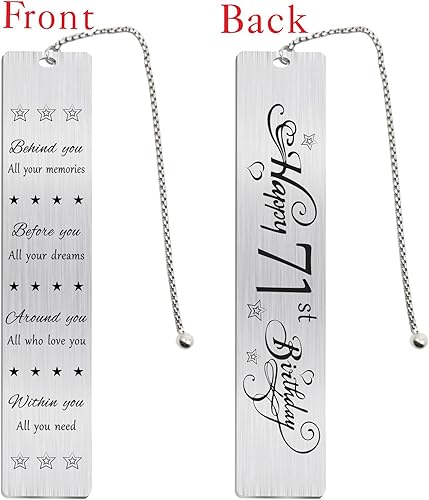 Miniatura 2 de Jzxwan Regalos de feliz cumpleaños 71 para mujeres y hombres, marcador de cumpleaños de 71 años, ideas de regalo de tarjeta de cumpleaños de 71