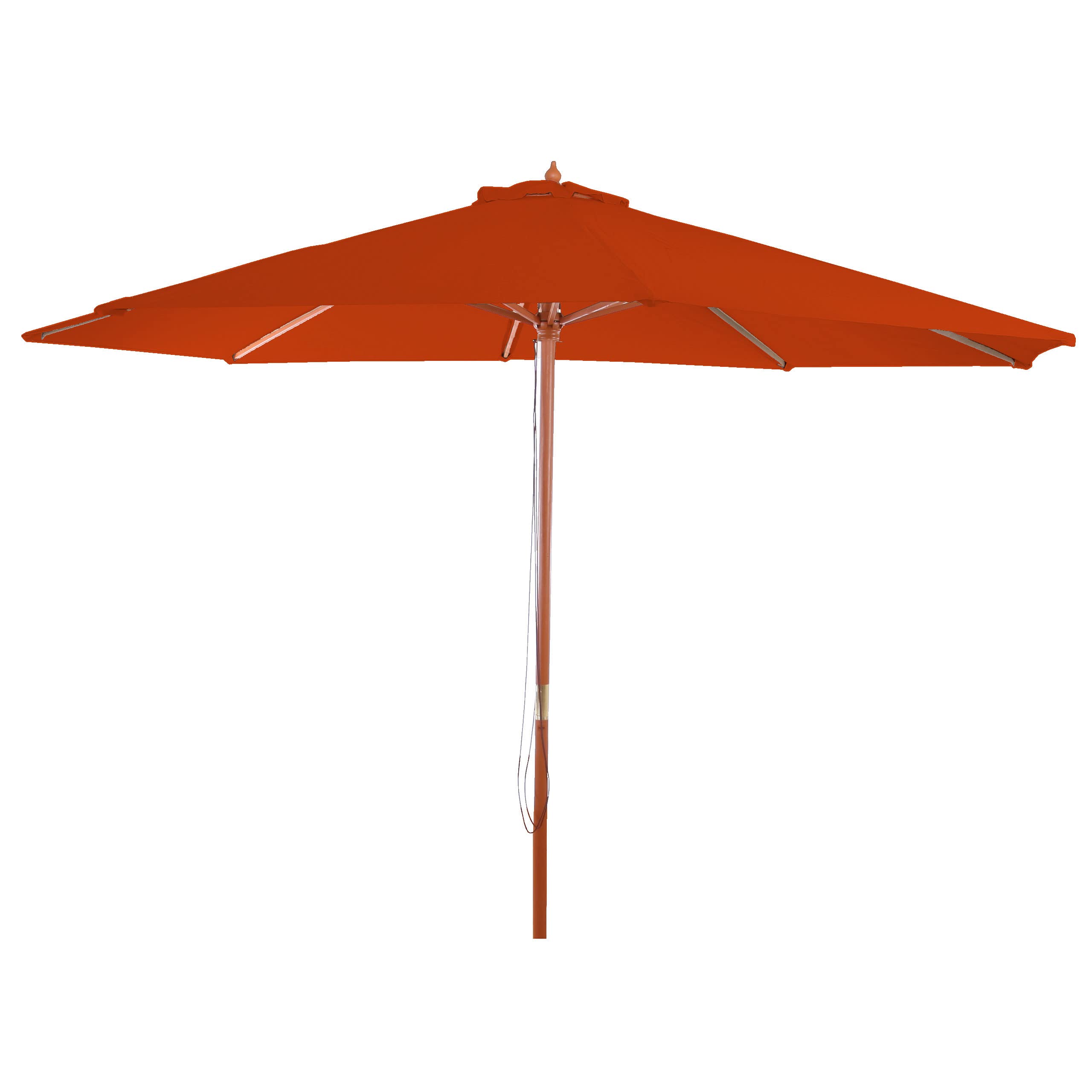 Mendler Sonnenschirm Florida, Gartenschirm Marktschirm, Ø 3m Polyester/Holz - terracotta