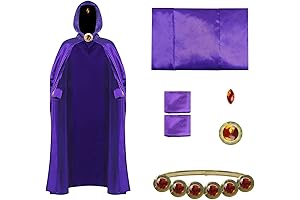 Sexy Raven Costume For Women Adult Halloween Deluxe Jumpsuit Belt with Purple Cloak Bodysuit Set