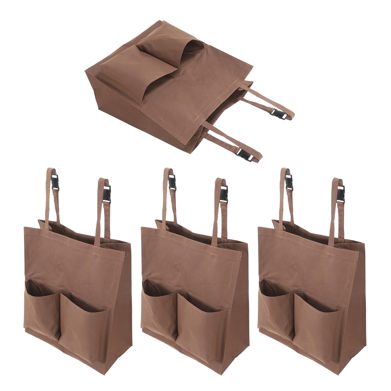 Bolsa para Carrito de Limpieza de Hotel con 4 Unidades Color Café Cierre de Plástico Tamaño 45X30X19 CM Organizador Portátil para Suministros y Productos de Limpieza