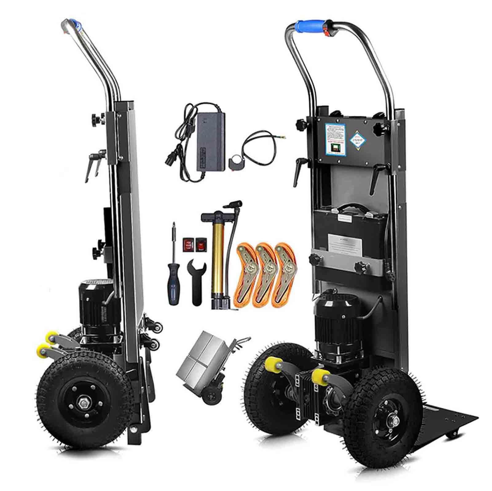 Carretilla eléctrica de Mano, Carretilla Eléctrica para Subir Escaleras con Carga De 400 Kg De 1200 W Eléctrica Portátil Mover Muebles Equipos Pesados Materiales,002