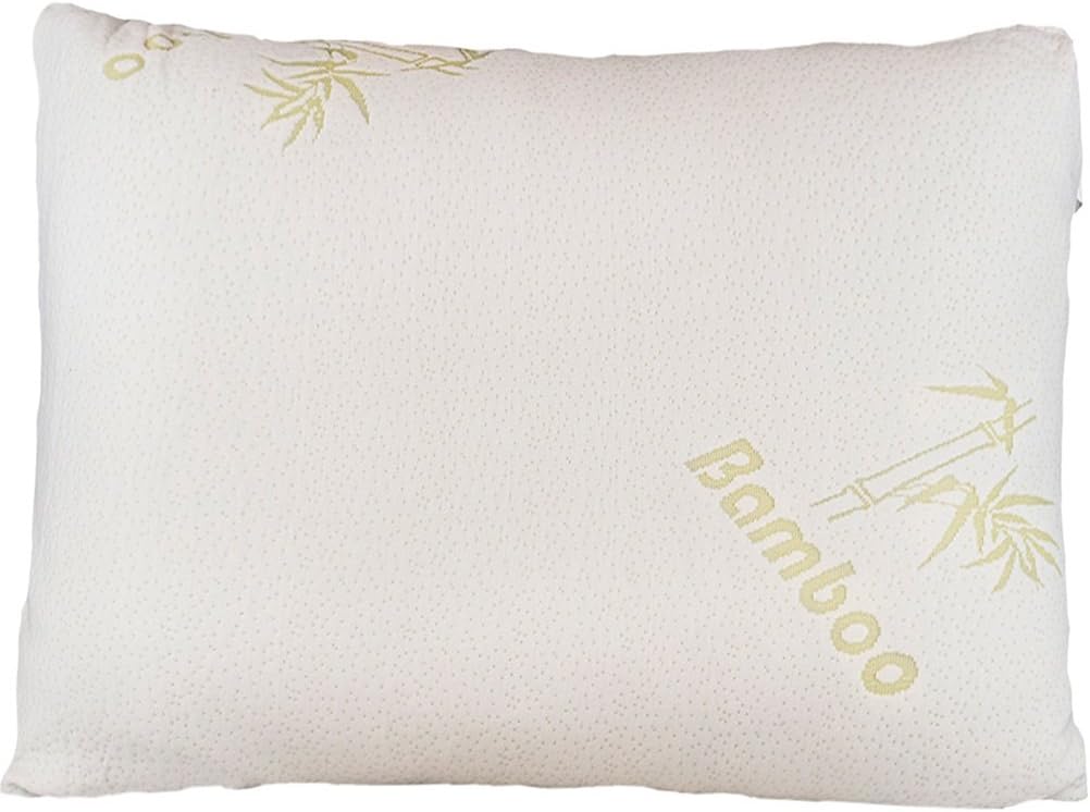 Bamboo Pillow-Shredded Memory Foam-Stay Cool Cover With Zipper-Hotel Quality (Travel Pillow 12"X16")