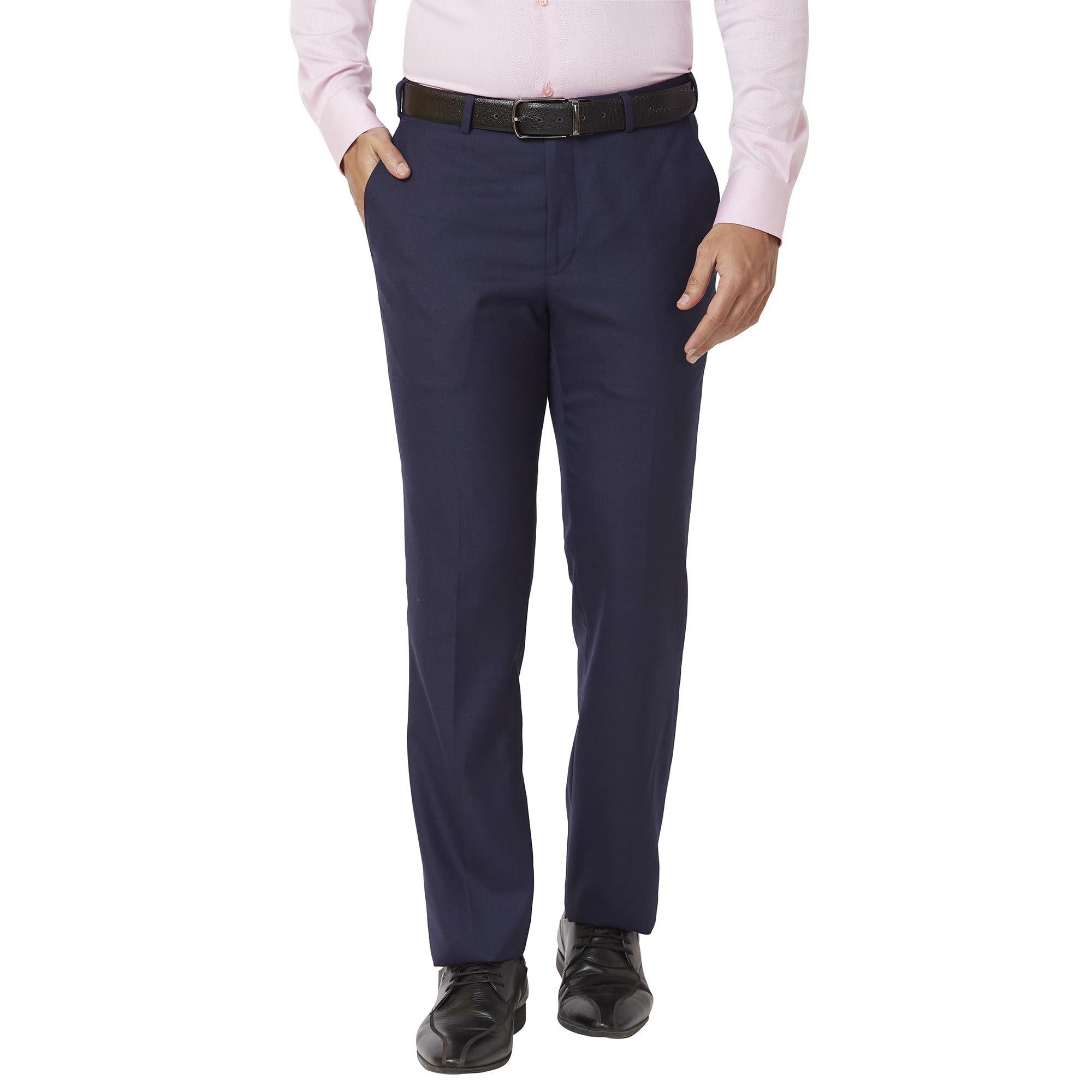 raymond Men's Mid Rise Regular Fit Shark Skin Pattern Poly Wool Blend Flat Front Formal Trouser-picture-38