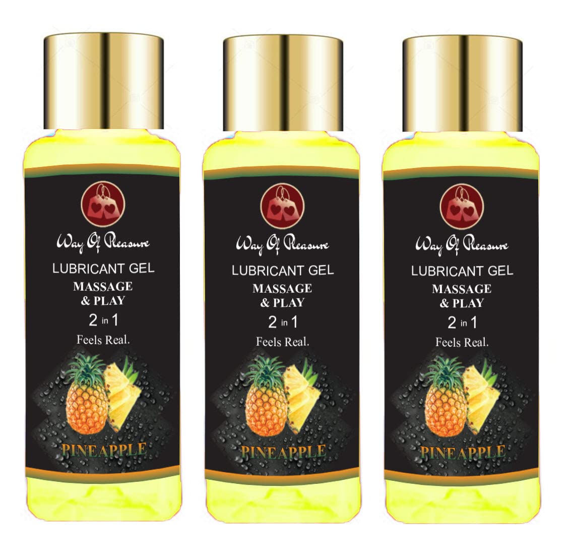 Way Of Pleasure Lube Massage & Lubricant Gel Water Based Lube Non-Sticky Pineapple Flavor Lube Pack Of 3-picture-30