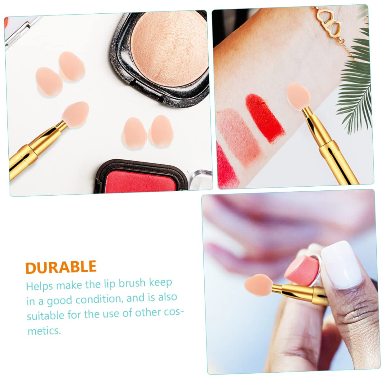 FOMIYES Silicone Lip Brush Covers 8 Pack Lip Brush Protectors for Cosmetics Portable Sturdy Lip Makeup Brush Organizers