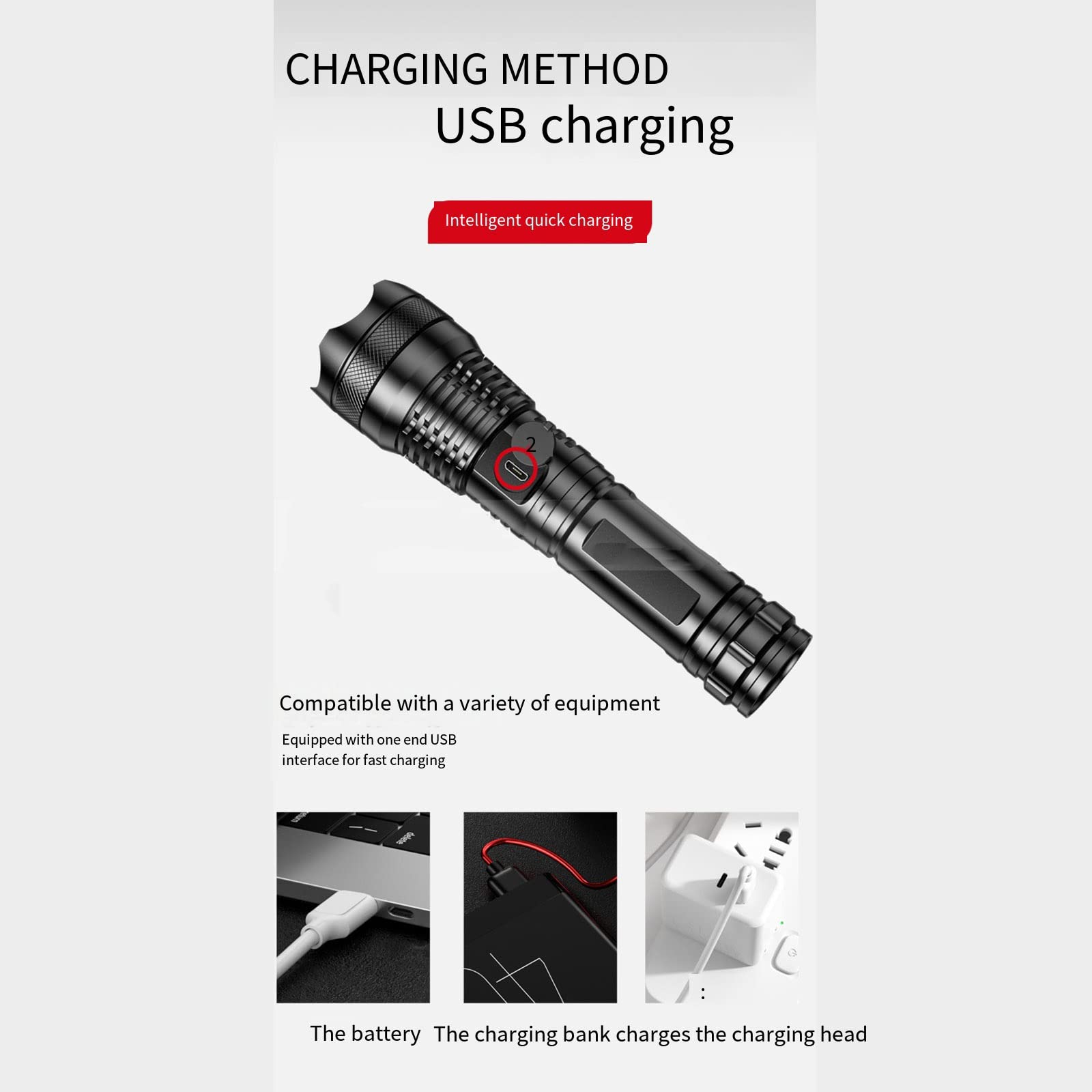 Latarka, Mini latarka wodoodporna na kemping, latarka Led Torch Compact, latarki o dużej jasności