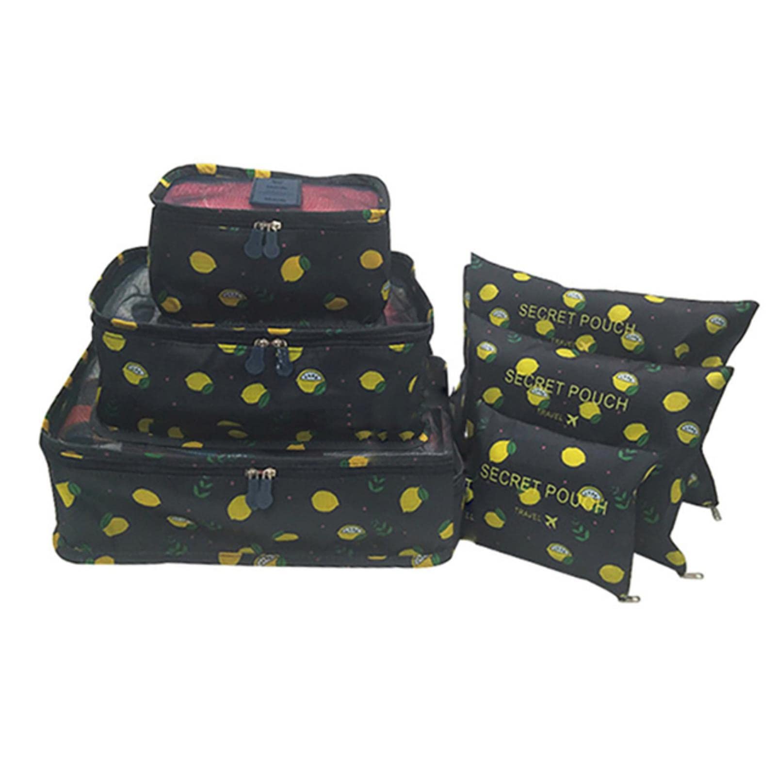 szt. Organizator podróży Torby do przechowywania Przenośny organizer do bagażu Wodoodporne ubrania Tidy Bag Walizka Kostka do pakowania Etui-brązowy (niebieski cytrynowy)