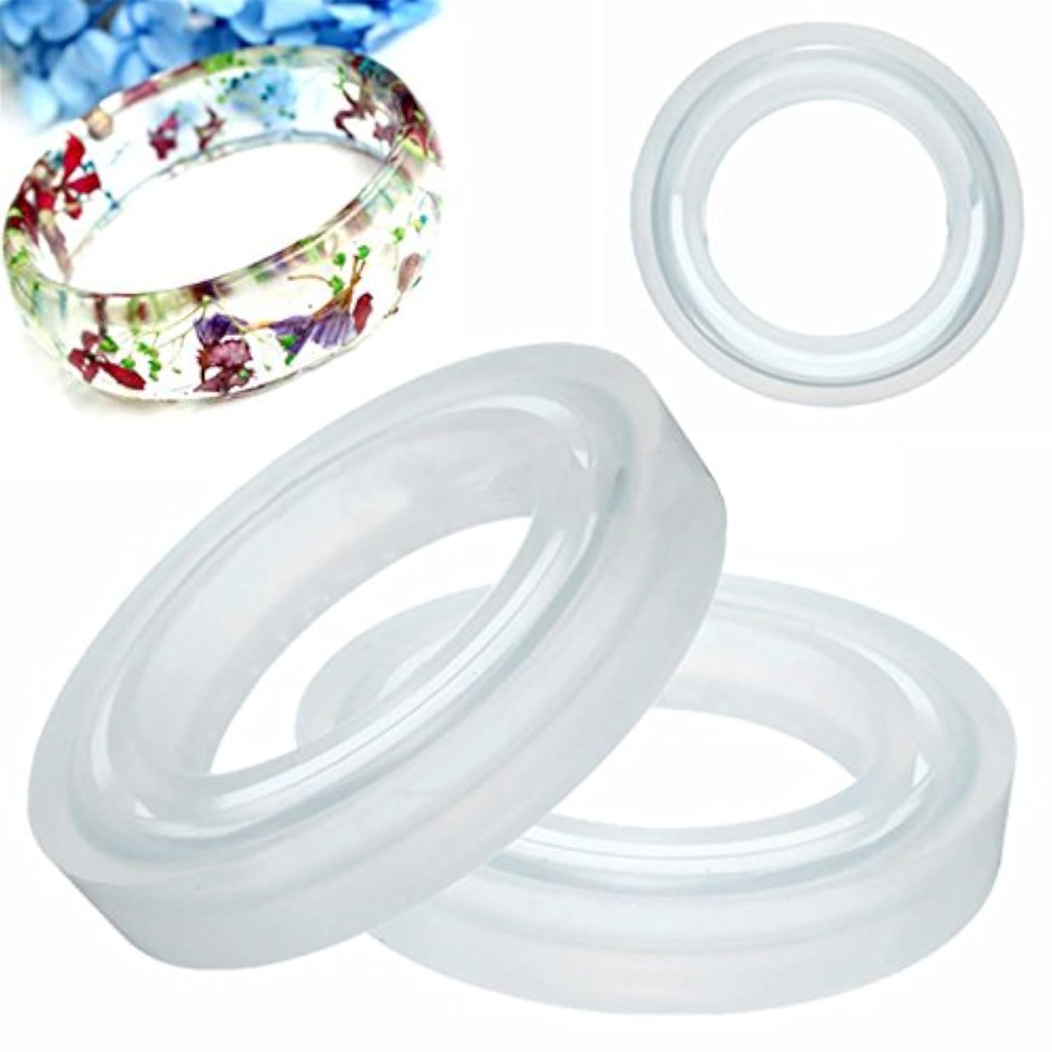 Yalulu Light 3Pcs 54Mm/58Mm/60Mm Silicone Round Bracelet Mold Casting Mould For Resin Bangle Bracelet Jewelry Making Tools