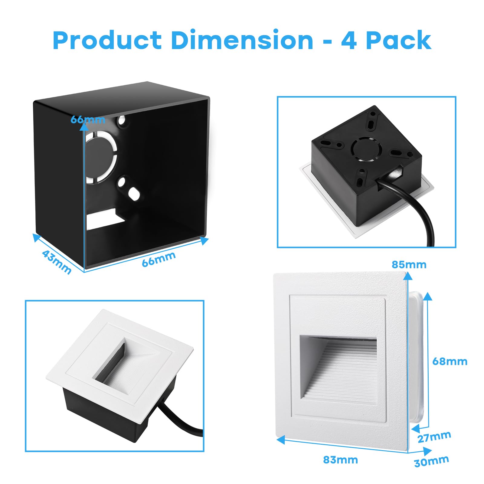 Lot De 6 Spots LED Encastrés VivaLet - 3W 3000K, IP65, Pour Escaliers Et Extérieur