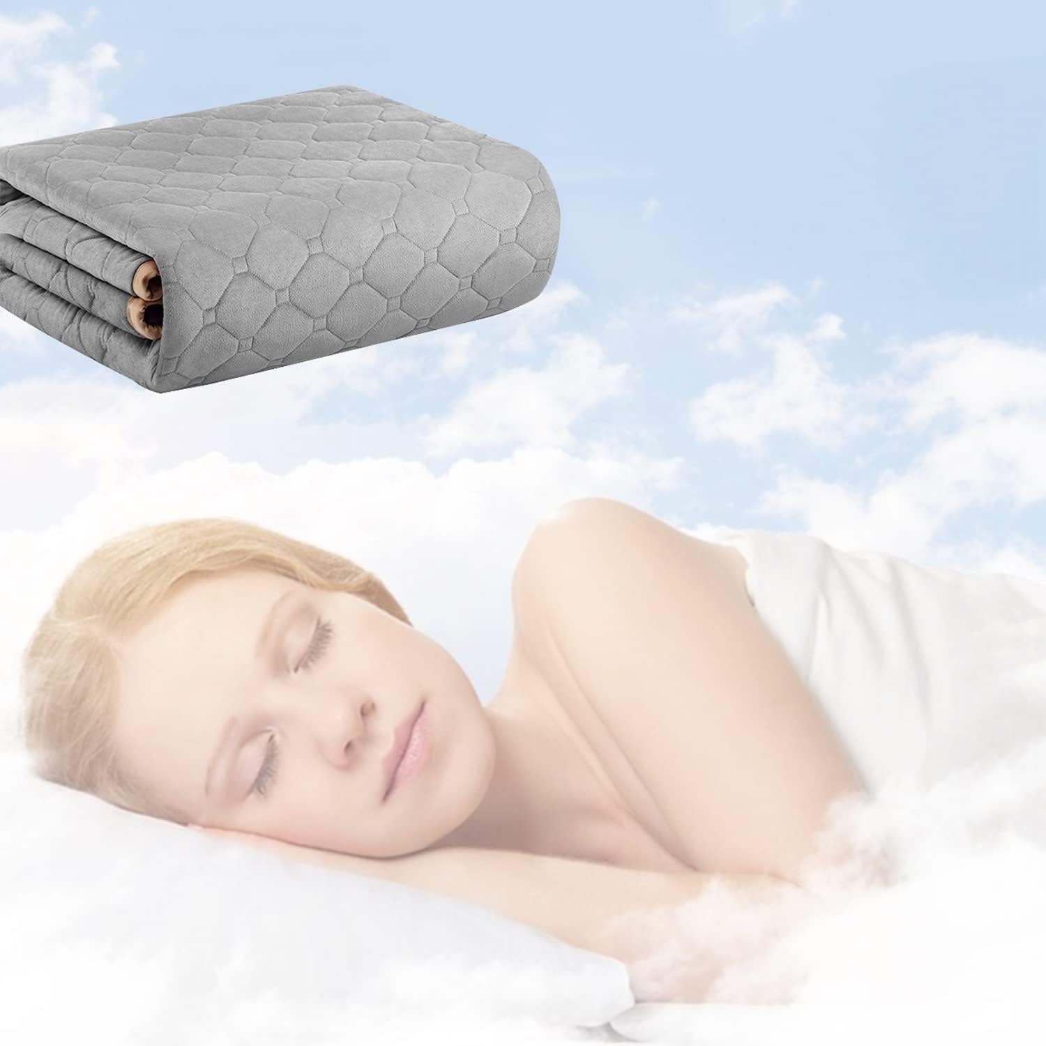 Electric Blanket, Electric Mattress Pad Blanket Overheat Protection Heated Overblanket Bed Warmer King Size 1.8x1.5m 2x1.8m Electric Throw with Timer Single/Double Control (Size : 200x180cm)
