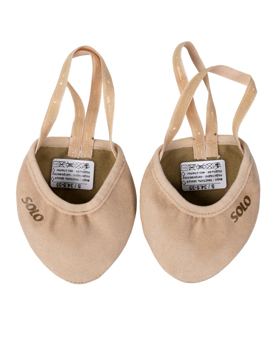 DRUNA Punteras de Gimnasia Rítmica, Danza, Baile y Ballet para Niñas y Mujeres de Materiales Combinados Solo Beige