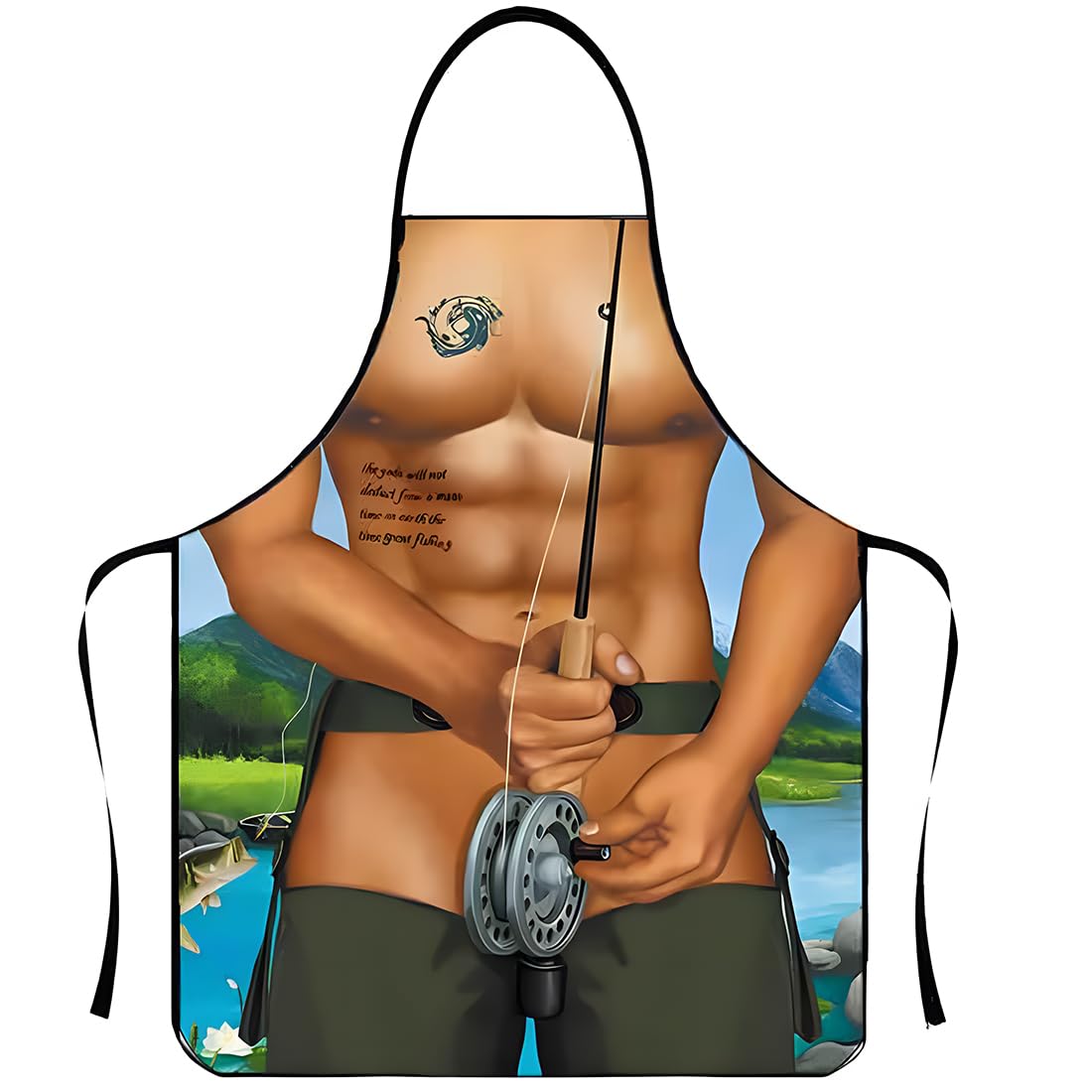 CATOR 1 pezzi Delantal Cocina Divertido, Delantal cocina hombre, Delantal Divertido hombre Sexy de Cocina Fiesta de Barbacoa Regalo de Adultos - Pesca