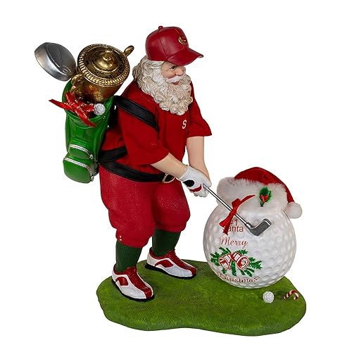 Kurt Adler 11-inch Fabriché™ Golfer Santa with Oversized Golf Ball