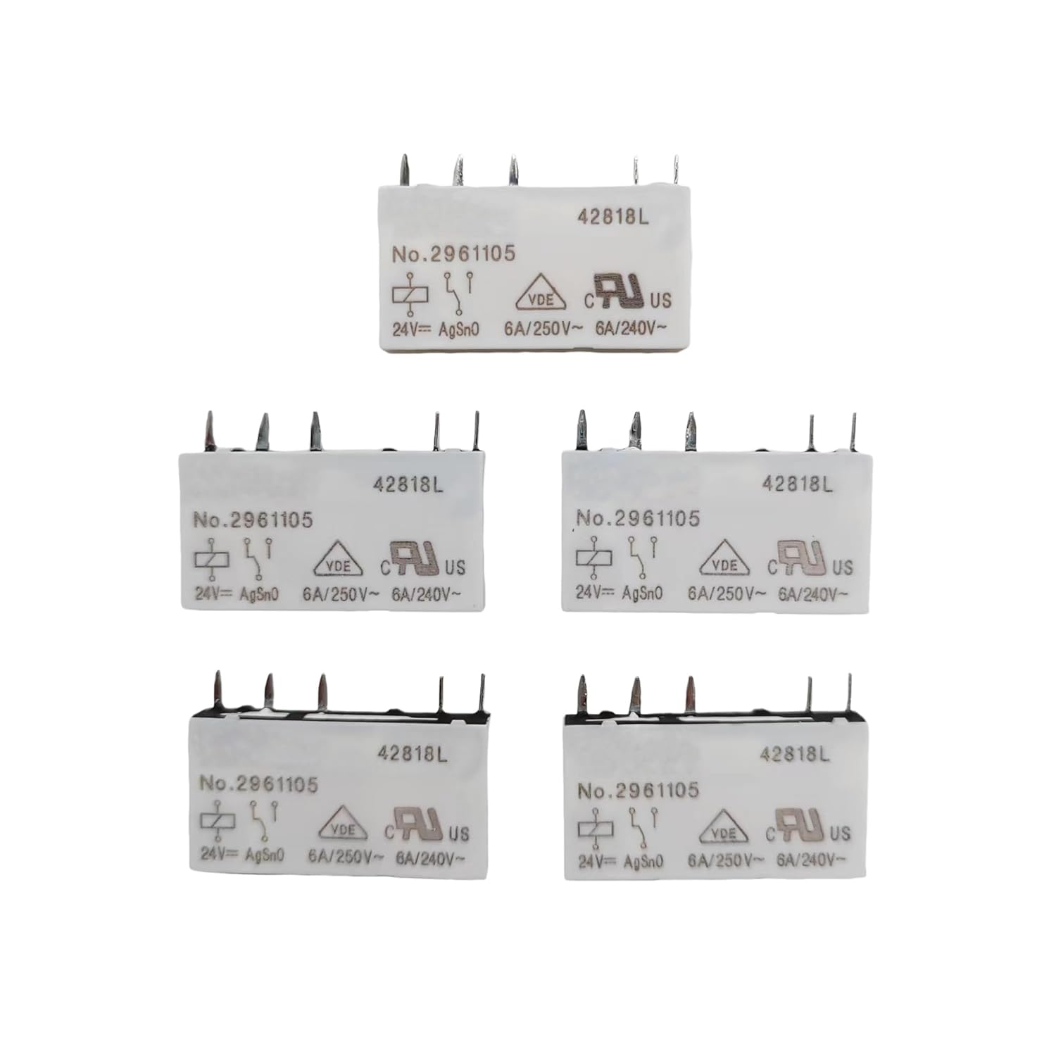 NO.2961105 Phoenix Contact Power Relay 5 Pins 6A 250VAC 24VDC (5)