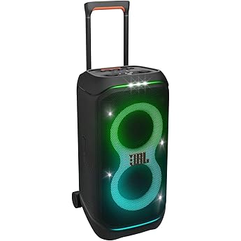 JBL Partybox Stage 320 in Black, Portable Bluetooth Speaker Box with JBL Pro Sound, Light Show, AI Sound Boost, Wheels and Te