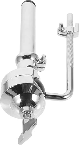 ERINGOGO Soporte de metal Soporte de un solo tom, soporte de percusión para instrumento musical, accesorio de repuesto de soporte de metal plateado