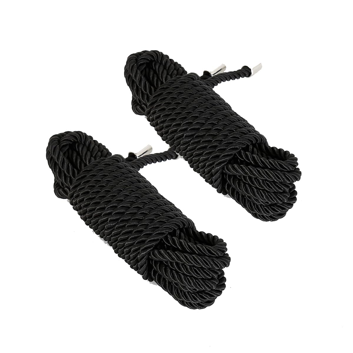 Soft Silk Rope, 2-Pack Skin Friendly Twisted Trim Rope Nylon Twisted Cord, Braided Twisted Silk Ropes for Decorative Twisted Satin Shiny Cord Rope (Black, 5m/16.4ft)
