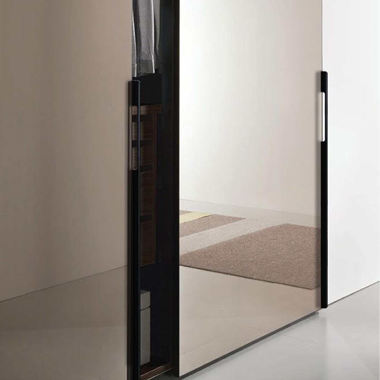 Griffe für Schränke Schwarz Lang,2 Griffe Küche Modern Massive Aluminium | Eloxierte Oberfläche Bügelgriff Lochzentren: 96 - 960 mm Schubladengriff für Kleiderschrank Schublade Küche 960mm/37.8in