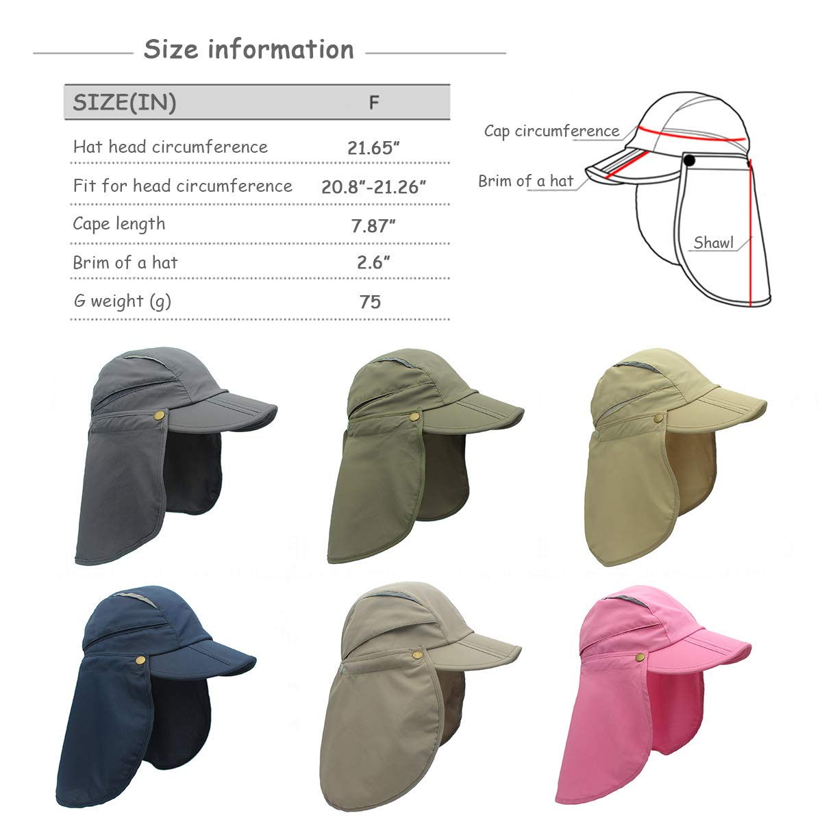 Happy Cherry Casquette de Soleil Enfant Anti-UV Chapeau Pêcheur Respirant Eté Protection Cou Visage Nuque Amovible Randonnée Cyclisme Montagne Voyage