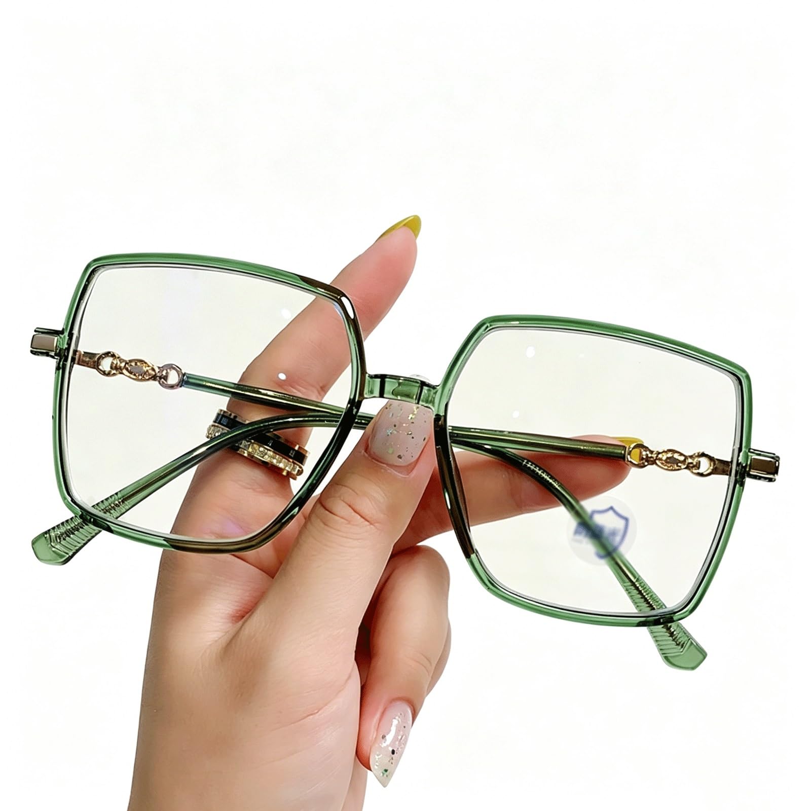 KLJUddGY Square Eyewear Frames Non Prescription Eyeglasses Spectacles for Computer Anti-Blue Light Reading Glasses Ultralight Glasses(Gr�n)