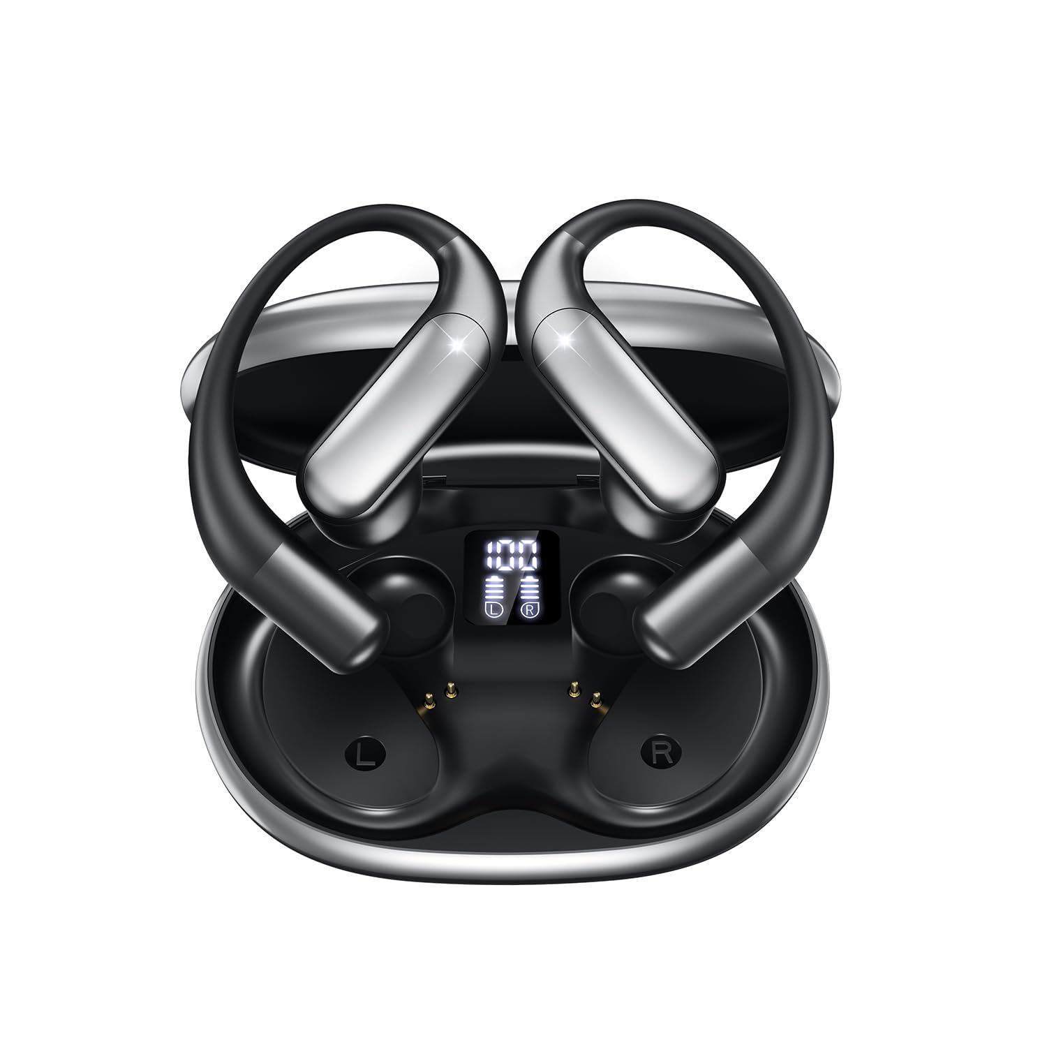ワイヤレス イヤホン bluetooth 「新設計耳掛け式 ブルートゥースイヤホン」 骨伝導の革新 空気伝導 快適装着感 ランニング AAC対応 耳を塞がない/3Dオーディオ/ ENC通話ノイキャン/ 48時間連続再生/ Type-C急速充電/ IPX7防水 通勤/スポーツ/WEB会議に商品画像