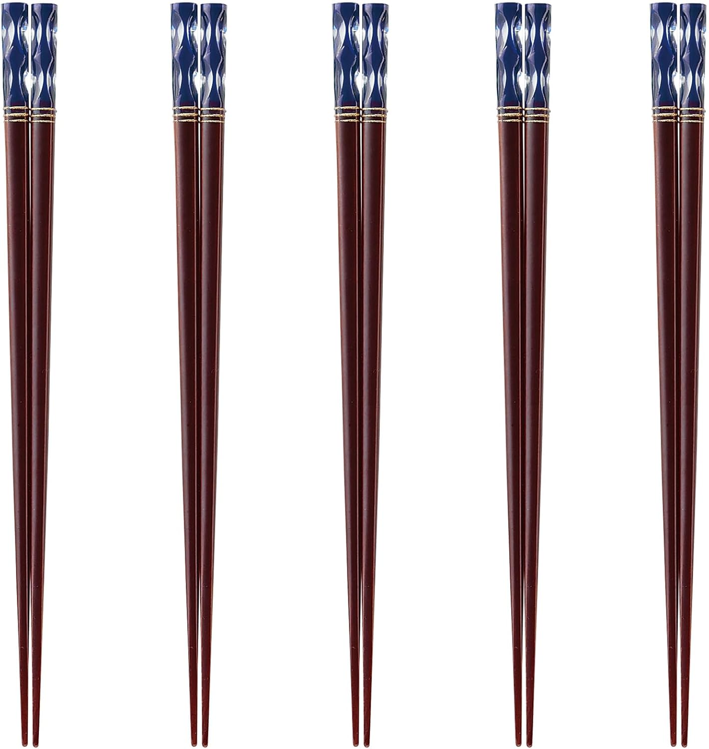 J-kitchens PID588002 Japanese Chopsticks Set, 5 Pairs, Material: Acrylic Resin + Natural Wood, Chopsticks, Made in Japan