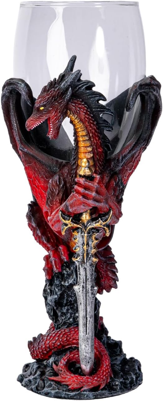 Pacific Giftware Dragon Goblet Widowblade, Mysteries Lava Dragon Goblet with Blade