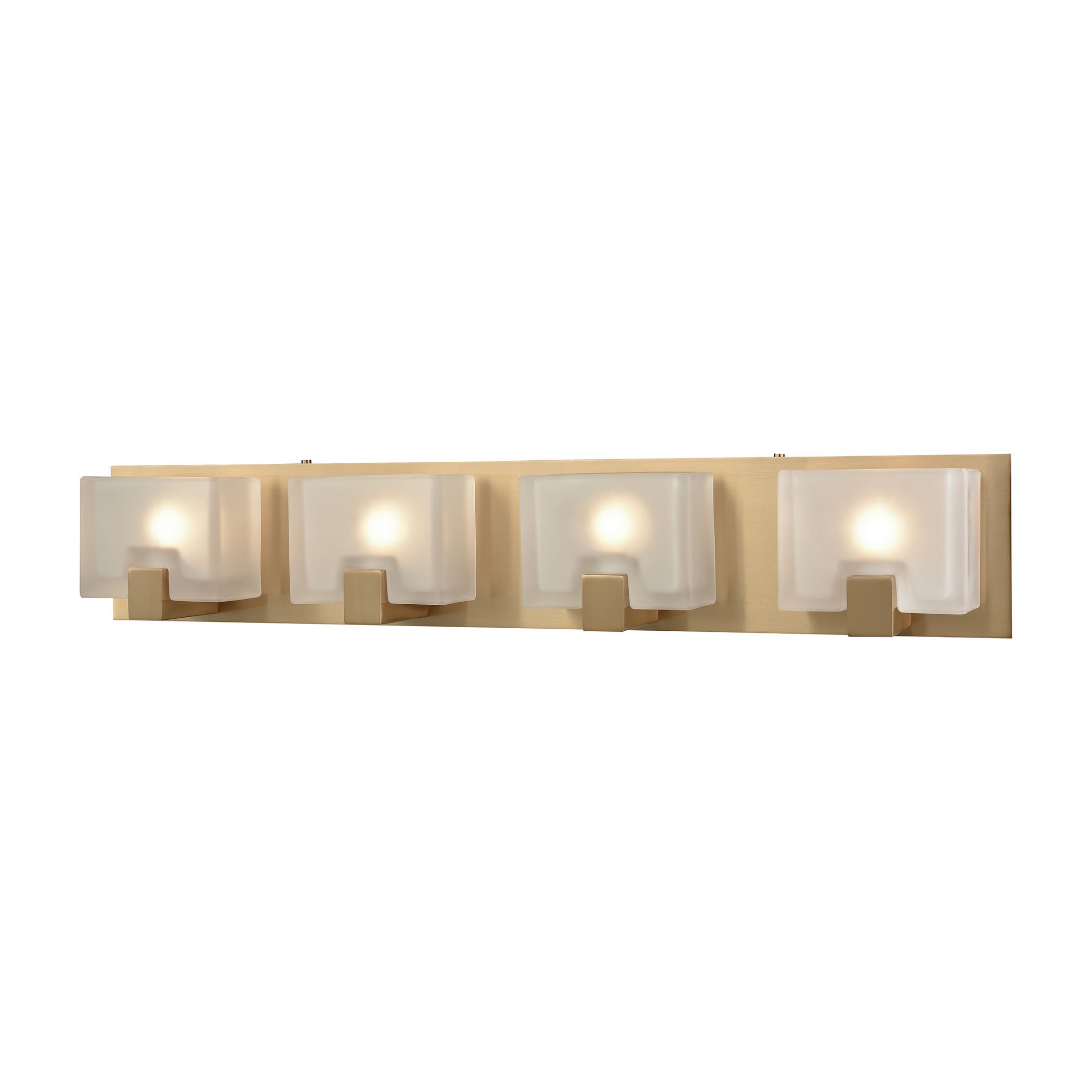 ELK Lighting11973/4 Ridgecrest - Two Light Bath Vanity, Satin Brass Finish with Frosted Cast Glass