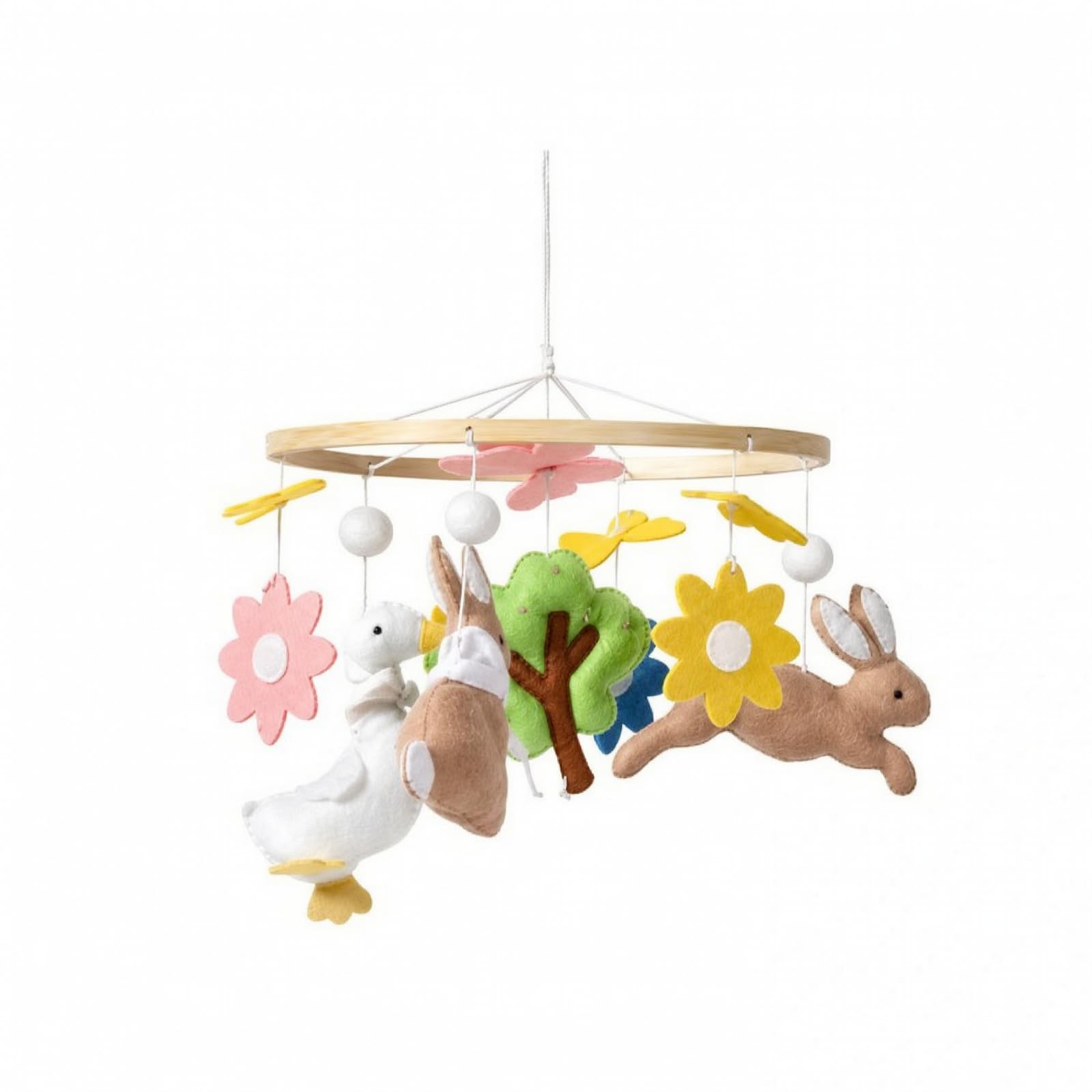 Amagogo Giostrina con Ornamenti di Peluche Leggero Giocattolo Sensoriale da Appendere Sicuro per Culla Del, Foglia