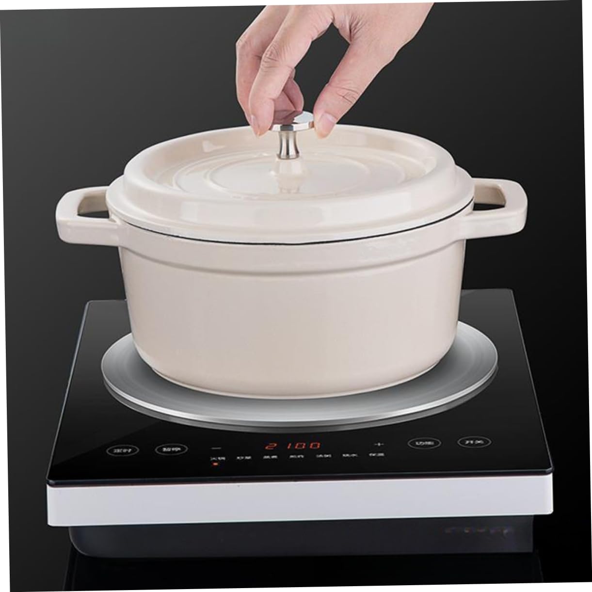 GALPADA Placa Conductora De Calor De Acero Inoxidable para Cocina De Inducción Asa Desmontable Difusor De Calor para Estufas Eléctricas y Convertidores