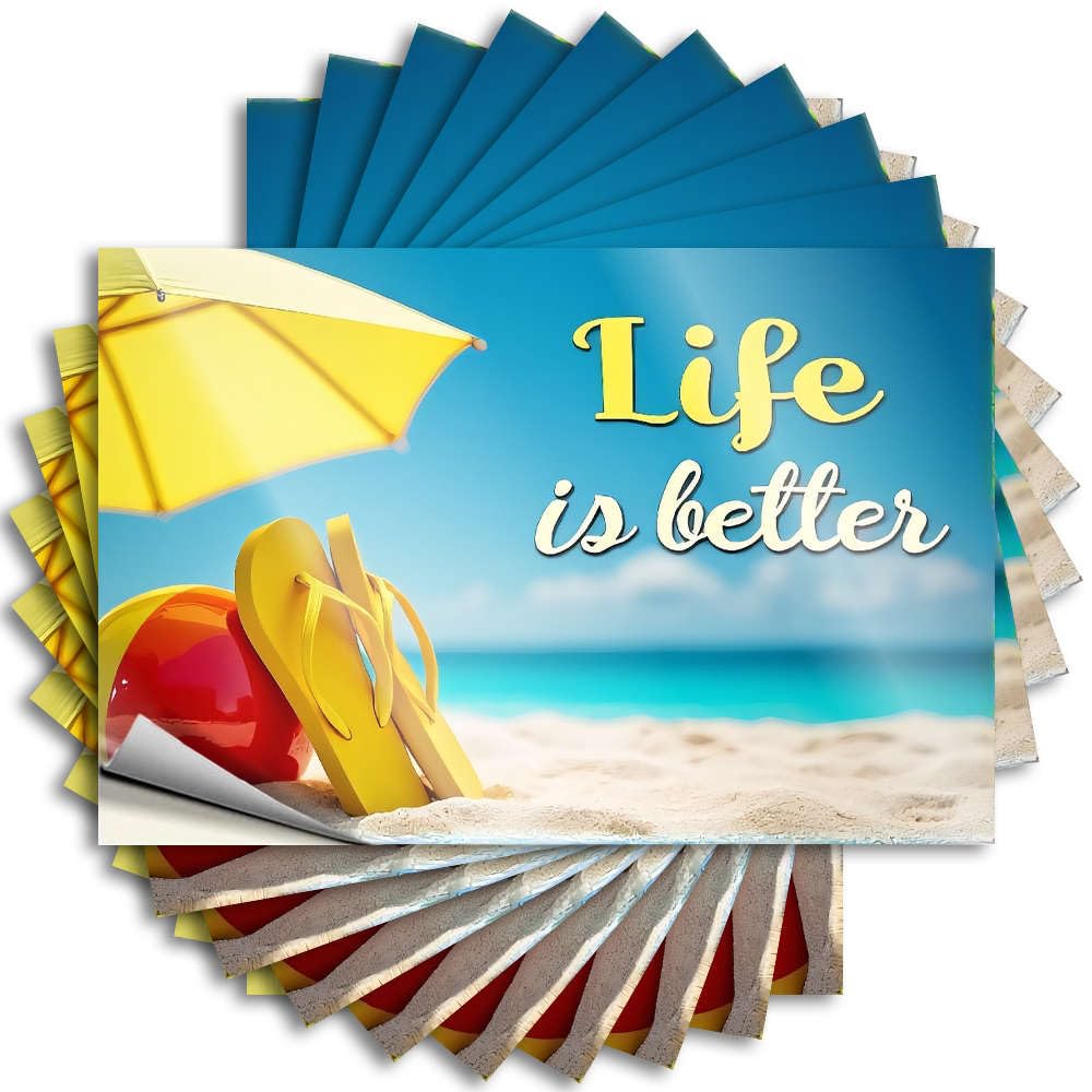 Camper Accessories for Outside Lettering Sticker Garage | Life is Better By The Beach. Girly Teens Sticker Pack(12X18CM)
