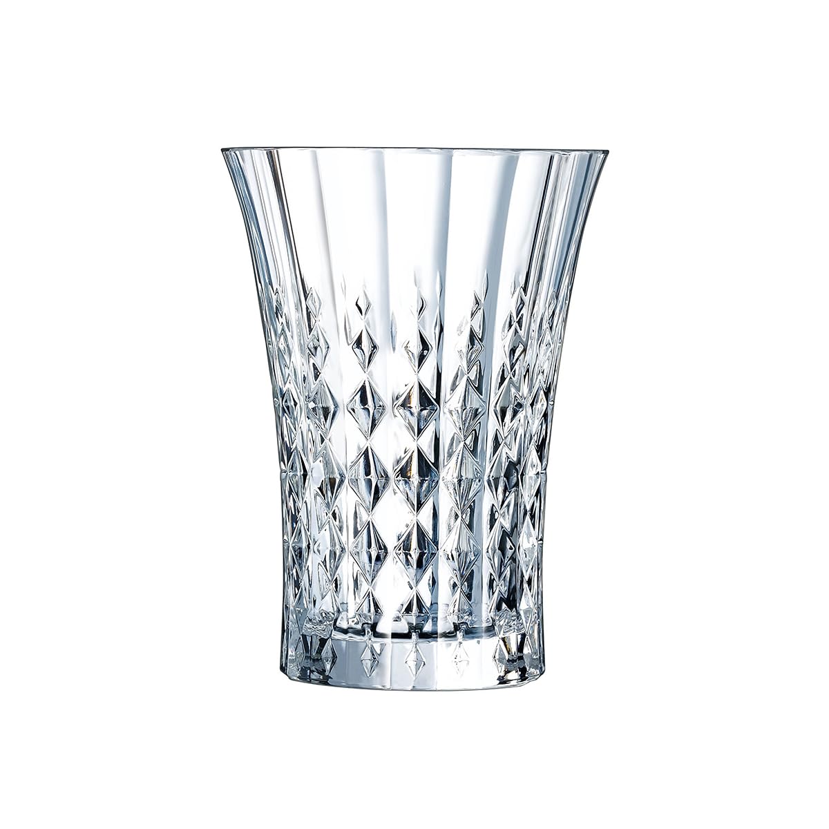 Cristal D'Arques Vasos de Agua de Cristal Lady Diamond 36 cl Juego de 6 | Cristalín sin plomo, vasos para zumo, refresco y whisky, apto para lavavajillas, fabricado en Francia
