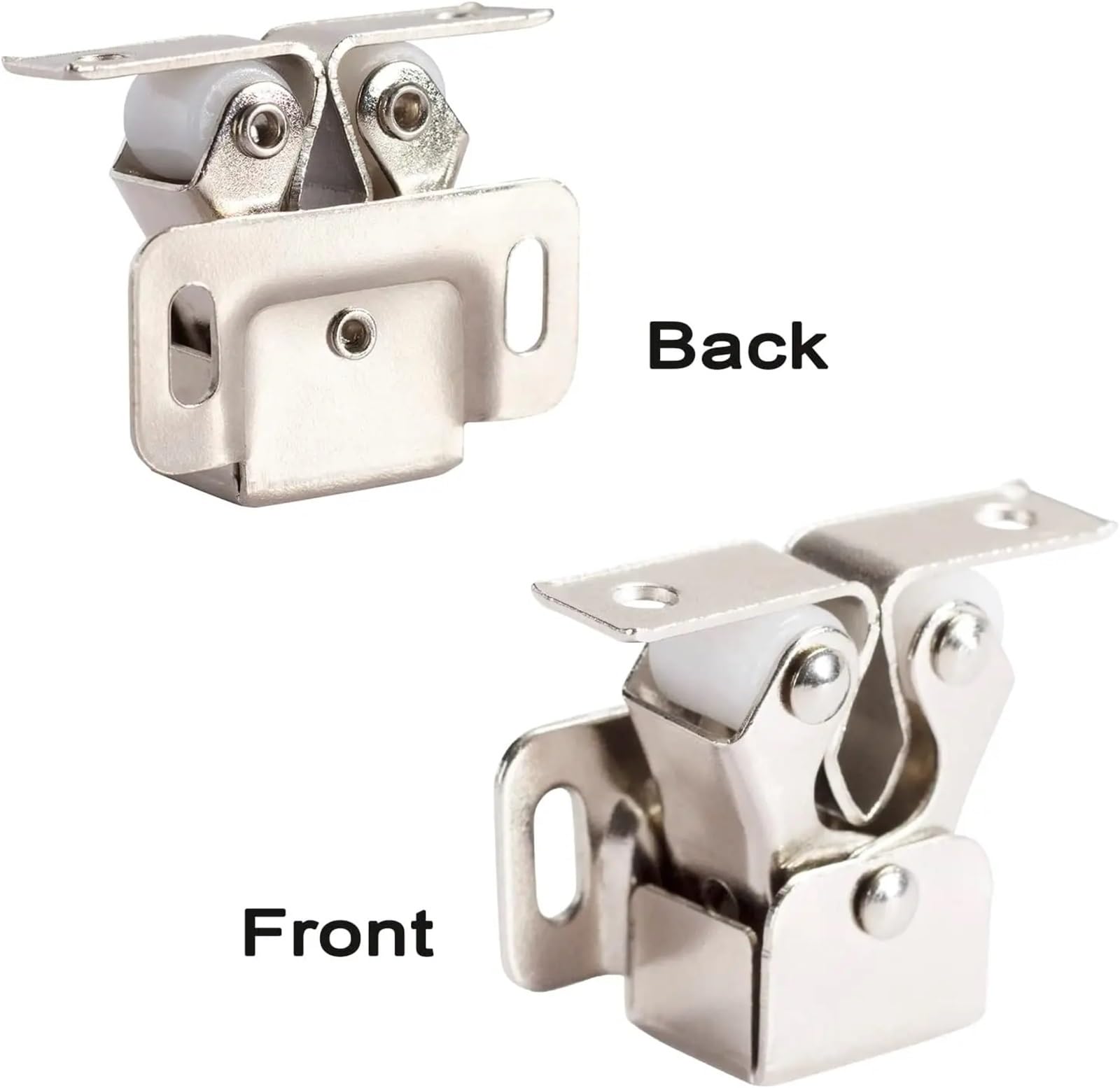 Doppel-Rollenschnäpper für Möbel, Schrank, Schrank, Rollverschluss, Doppelschnäpper mit Klöppel und kostenlosen Schrauben, 40 Stück