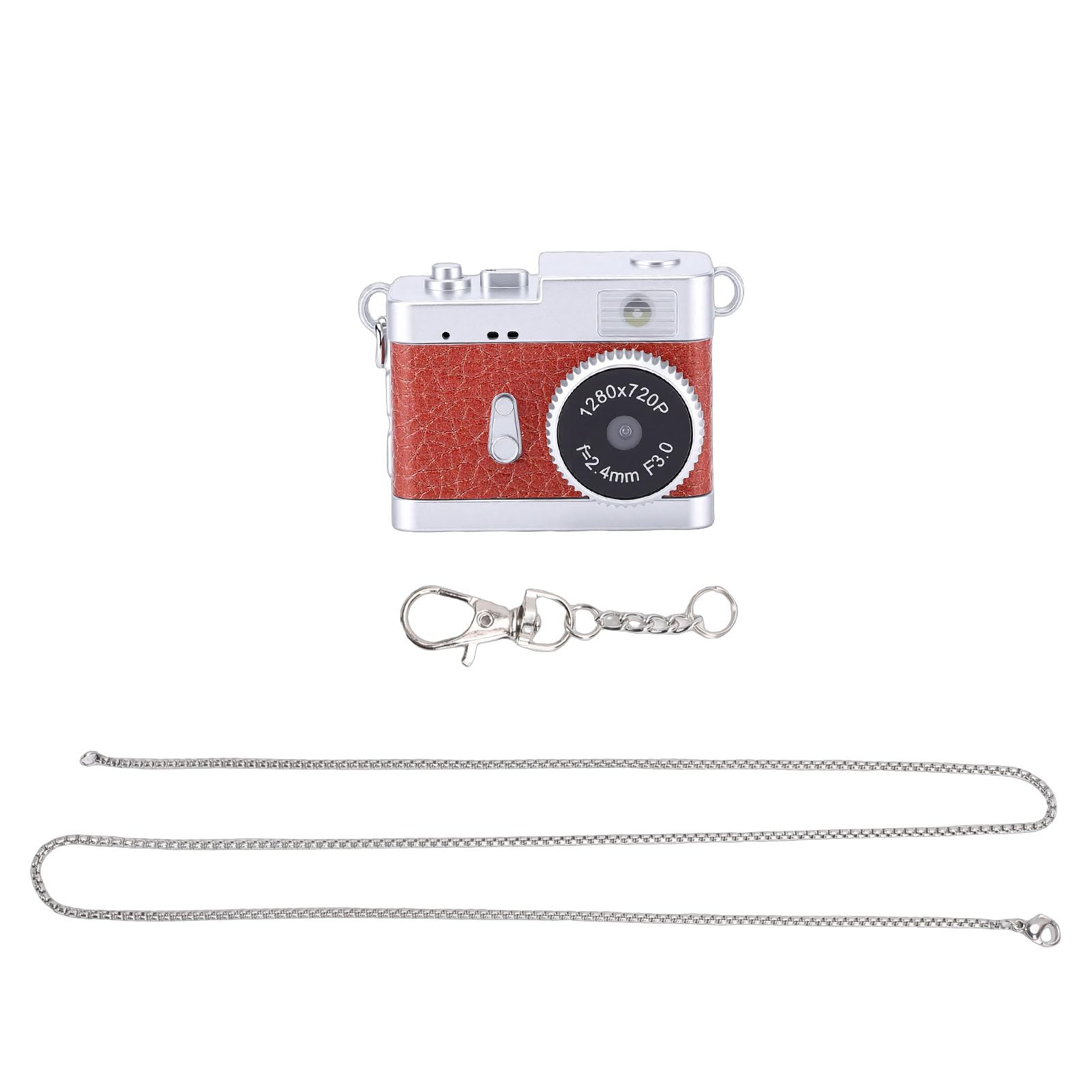Topiky Mini Fotocamera Portachiavi, Videocamera CCD per Fotocamera Digitale retrò HD con Schermo da 0,96 Pollici Luce LED 4 Filtri, per la Registrazione di Studi di Viaggio (Marrone vintage)