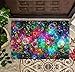 FUNNY KIDS' HOME Bathroom Doormat Colorful Bubbles Beautiful Rainbow Abstract Personalized Durable Machine-Washable Bathtub Mat 23.6
