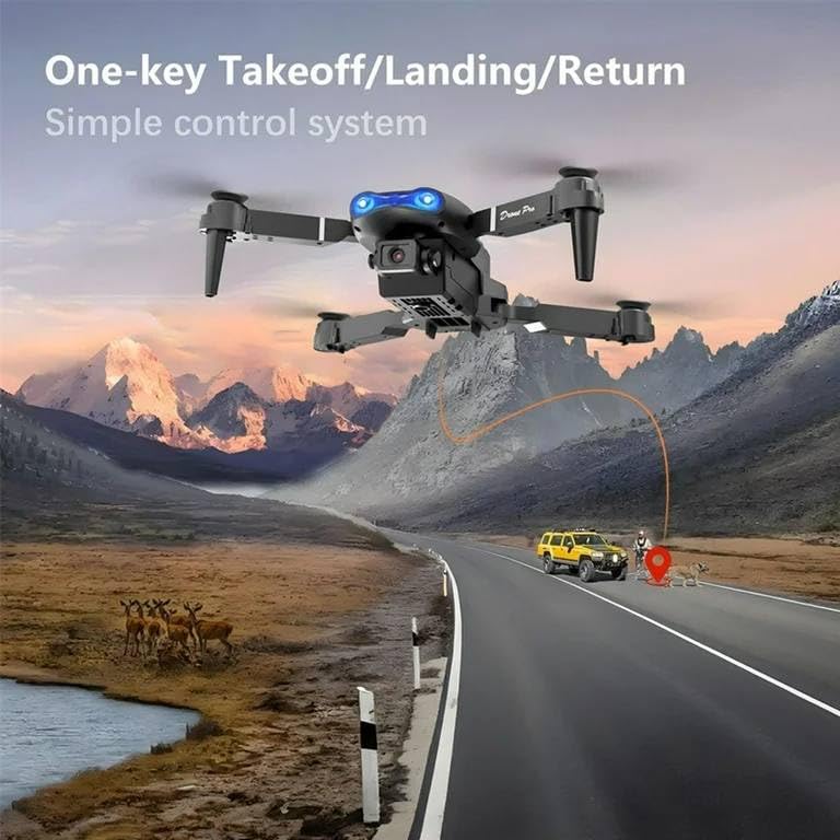 Image of dRoNe wItH hD DuAl cAmErA BrUsHlEsS MoToR, oNe cLiCk tAkEoFf /lAnDiNg FlIp rOlLiNg gEsTuRe cOnTrOl wI-Fi cAmErA ReMoTe cOnTrOl -X DrOnE (E99)