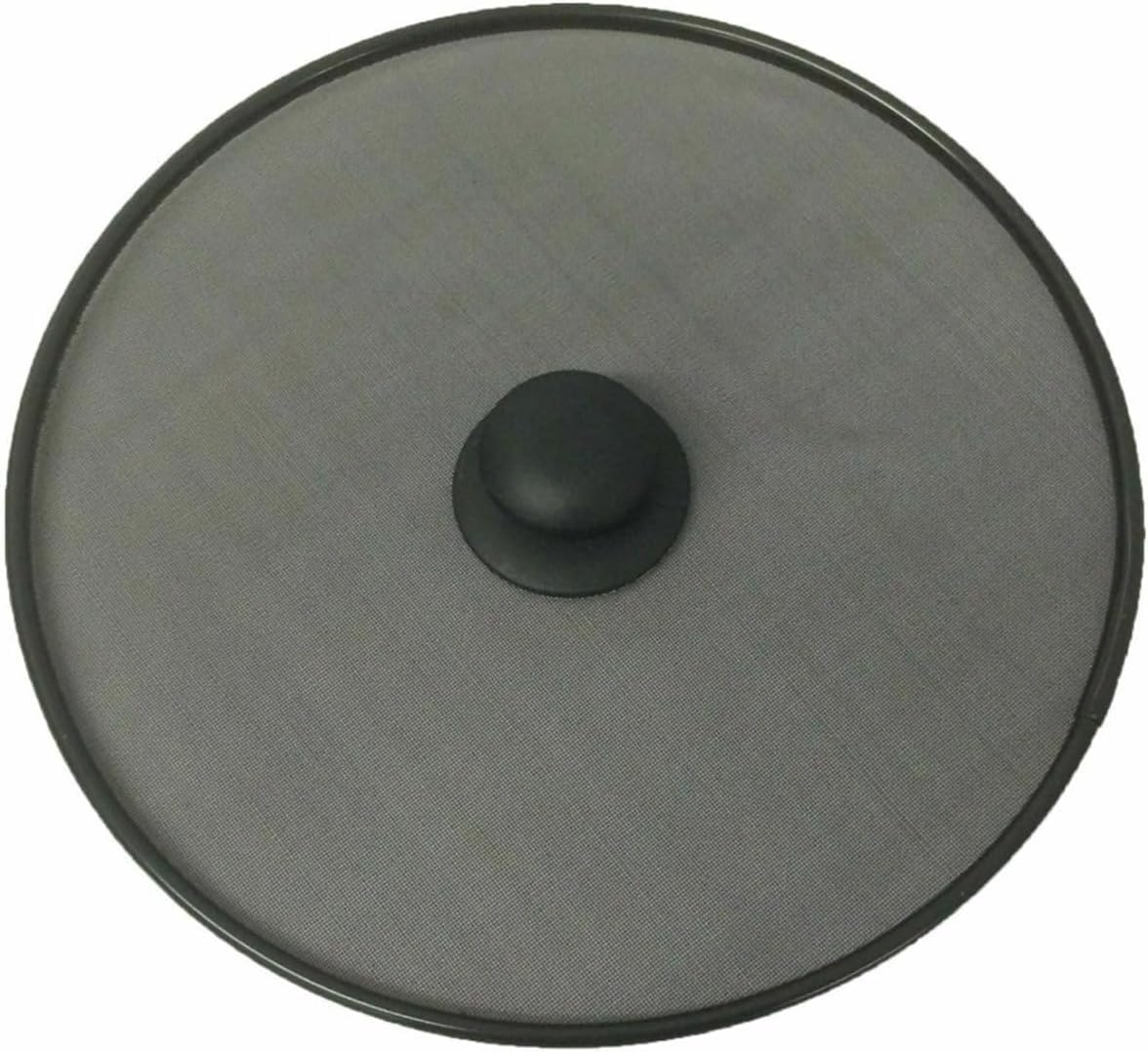 PEBBLE HUG 33cm Splatter Screen, Frying Pan Oil Splatter Guard Cover, Protective Lid Mesh with Knob, Guard Skillet Lid Hot Oil Shield for Home Kitchen